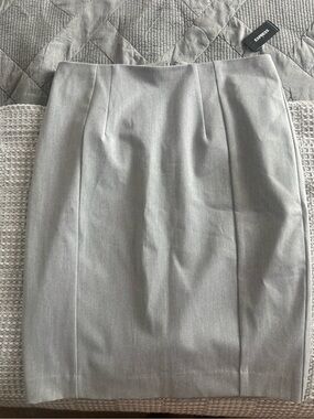 Express High Rise Stretch Pencil Skirt Gray